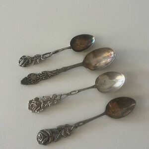 Mix match vintage silver demitasse spoons
